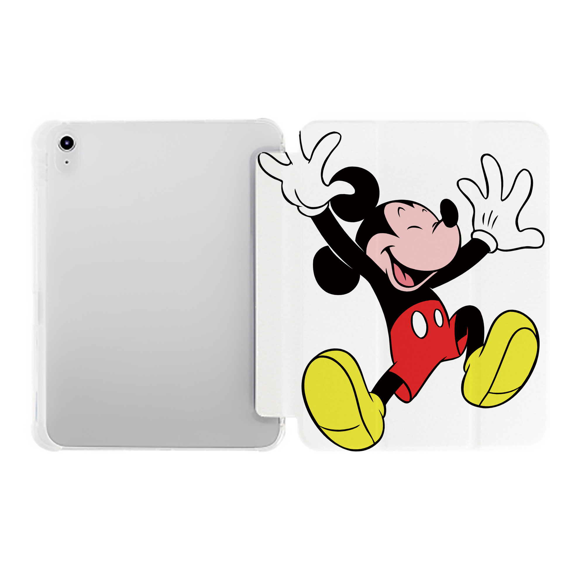 （画像用） ミッキーマウス Mickey Mouse IPad ケース ペン収納付き 三つ折りスタンド PUレザー×シリコン 対応機種9.5/10.5/10.9インチ